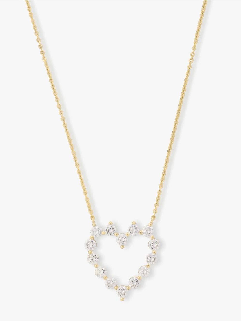Melinda Maria She's an Icon Baby Heart Necklace - Gold|White Diamondettes